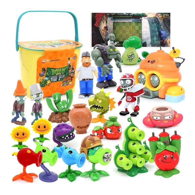 Nuovo ruolo Invia Mappa Action Figures Proiettili Tiro PLANTI VS ZOMBIES 2 PVZ Giocattolo Set completo Regalo per ragazzi Bambole per bambini confezionate in scatola