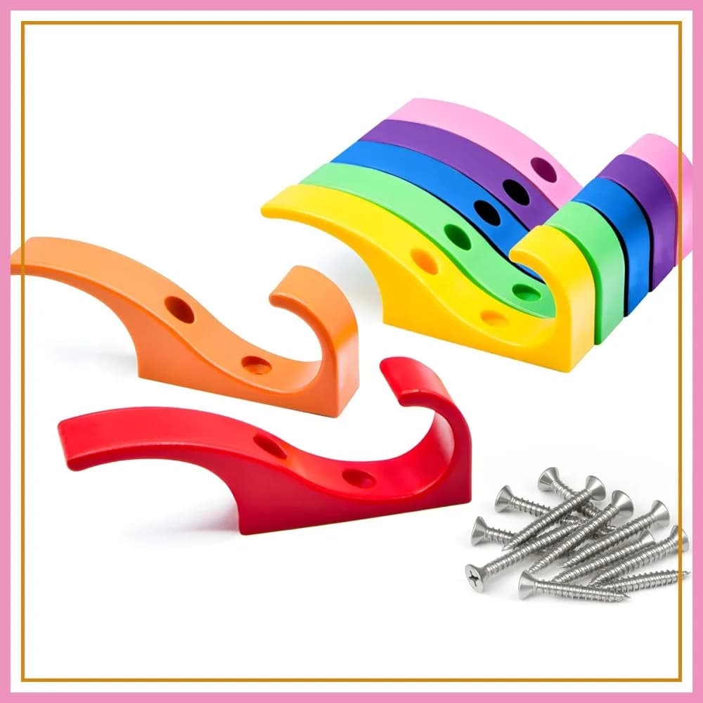Ganci resistenti per cappotti, giacche, zaini, cappelli - Appendiabiti da parete arcobaleno, confezione da 7