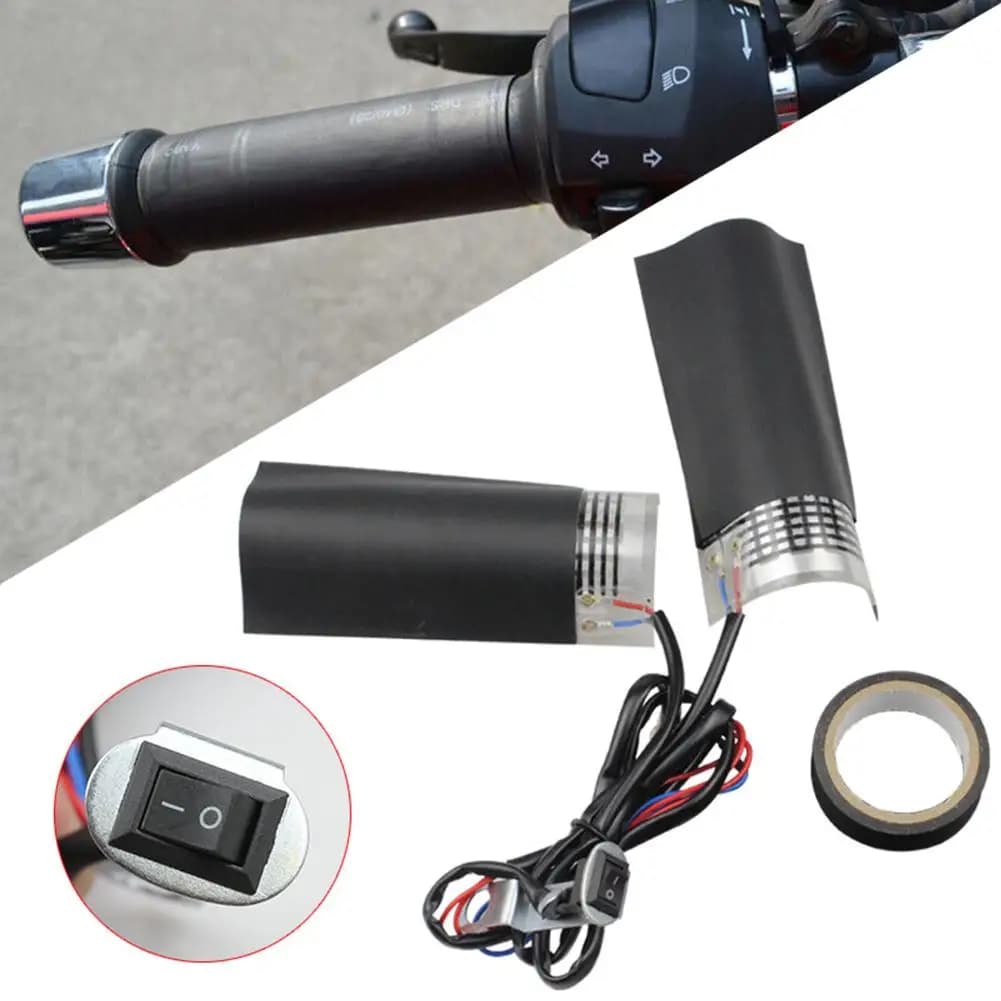 Manopole per moto riscaldate 12v, guanti da manubrio termici invernali per la guida a freddo Cuscinetto per manubrio da ciclismo adatto per moto ATV universale