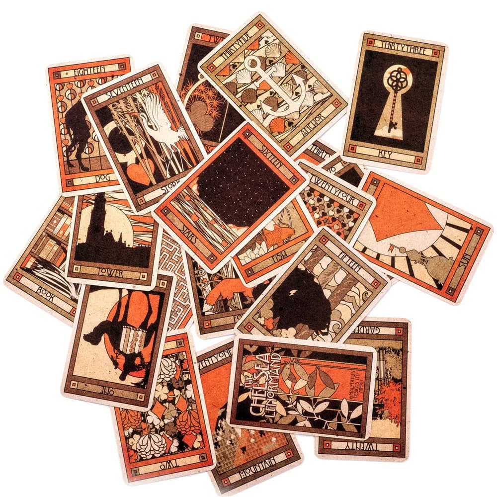 Classici in stile retrò Bellissimo nuovo arrivo Carte dei tarocchi Chelsea Lenormand Stile popolare Oracle Stregoneria Forniture per l'altare