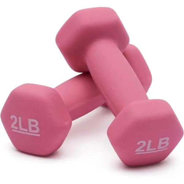 2Pcs Neoprene Coated Dumbbell Set 5LB Pair Anti-Slip Hexagon Hand Weights For Home Gym Fitness Strength Training Anti-Roll Workout Exercise Equipment Men Women Pilates Yoga Bodybuilding