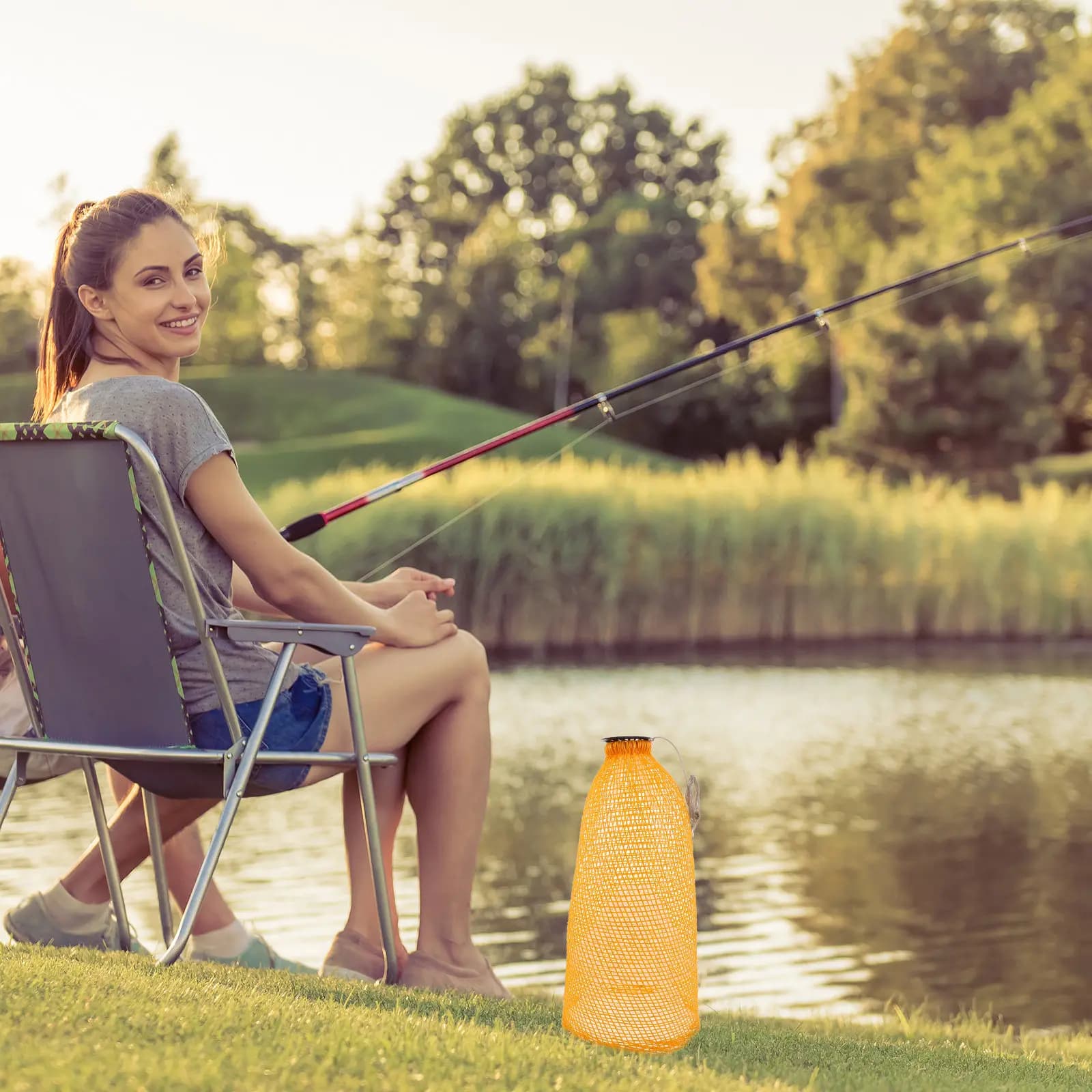 Trappola da Pesca Portatile Pieghevole per Gamberetti, Granchi, Anguille, Gamberetti d'Acqua Dolce, Gamberetti di Fiume - Gabbia a Rete in Plastica Robusta con Tessitura Naturale