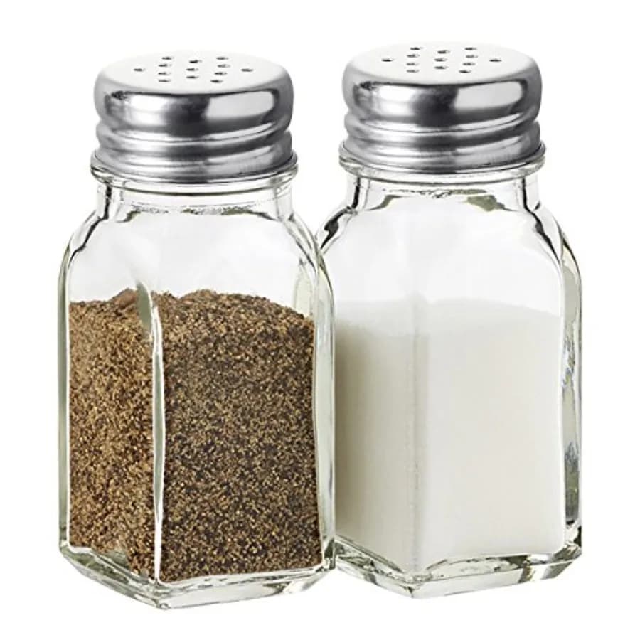 Salt and Pepper Shakers Set Clear Glass, Kitchen Gadgets Cooking Table Refillable Clear Glass Salt and Pepper Shakers, Classic