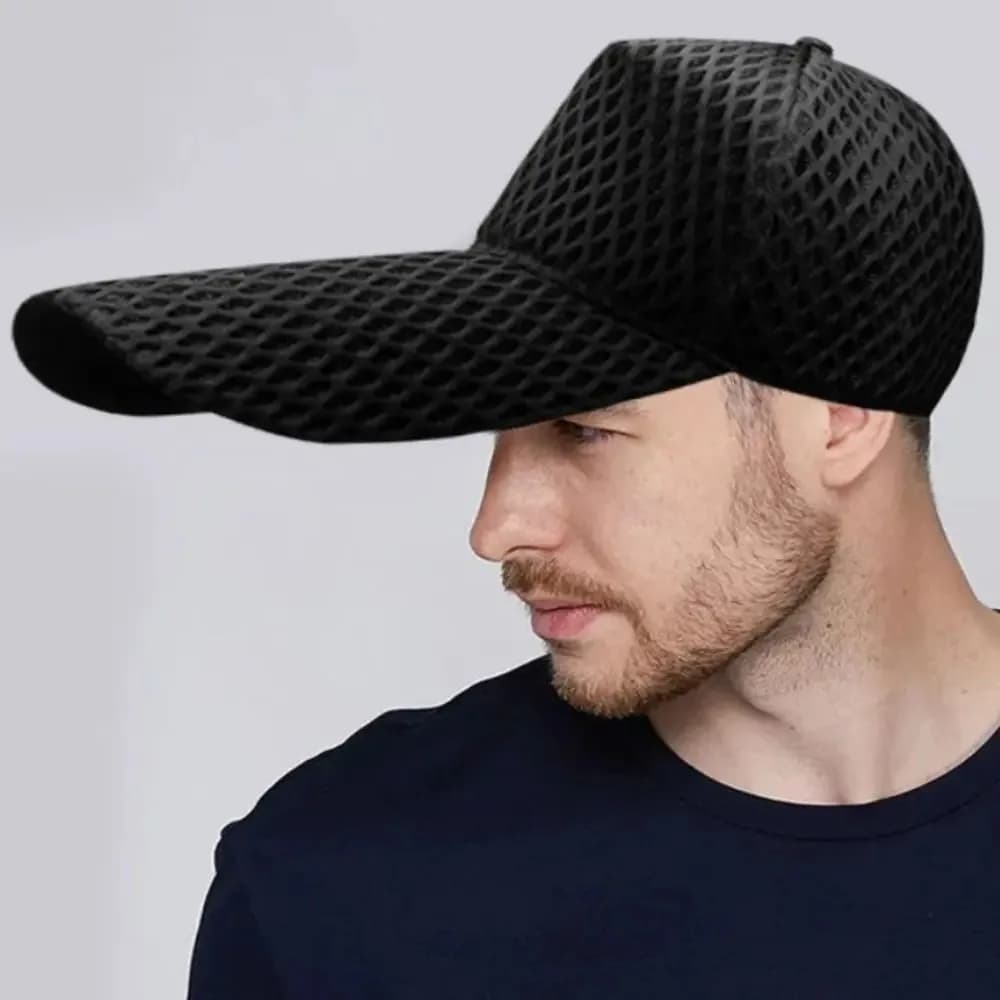 Large Head Man Outdoor Fishing 14cm Long Peak Big Size Sun Hat Oversize Trucker Cap Plus Size Mesh Baseball Caps 60-63cm