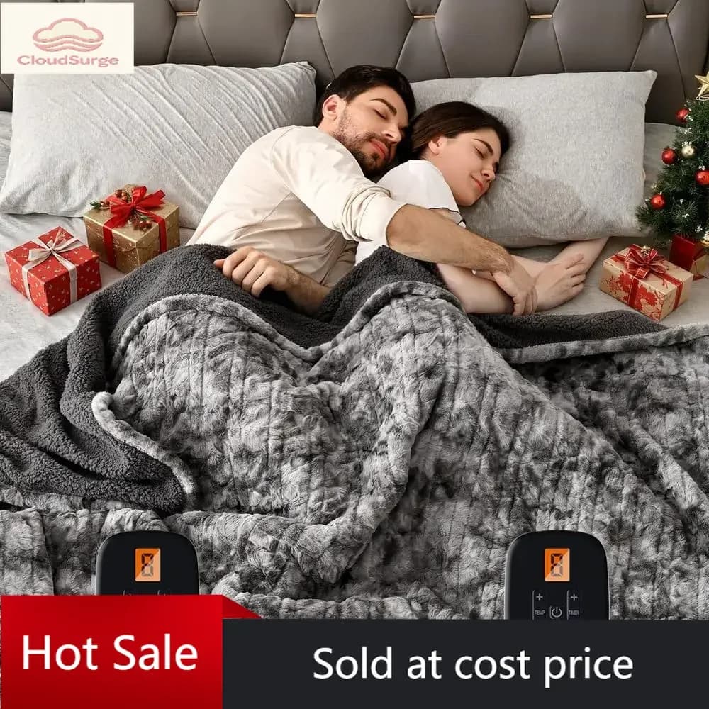 Offerta a tempo limitato: Coperta Elettrica King Size 90x100, Doppio Controllo, 10 Livelli di Calore, Spegnimento Automatico, Protezione dal Surriscaldamento