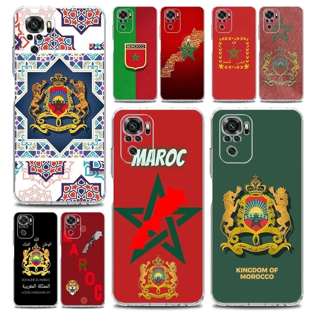 Bandiera marocchina Maroc passaporto Cassa Del Telefono Per Xiaomi Redmi Nota 14 13 12 4G 9 8 10 11 Pro Plus 5G 14C 13C 12C 10C 9C Copertura Trasparente
