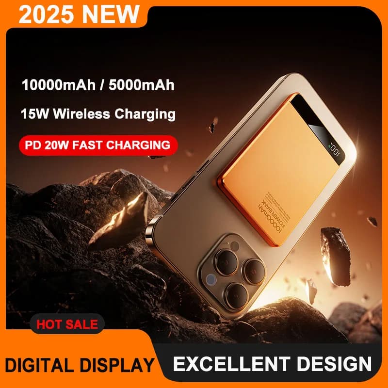 2025 NEW 10000mAh Power Bank Super Fast Charging PD20W Magnetic Qi Wireless Charger for Magsafe iPhone Samsung Xiaomi Power Bank