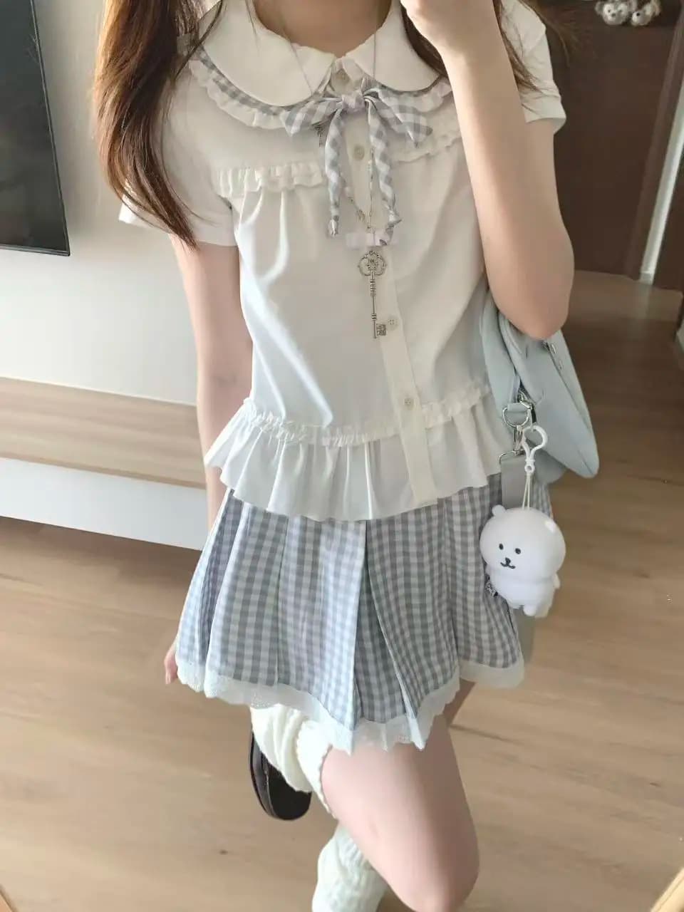 Chunyeli Original Japanese Style Sweet Doll Collar Country Girl Feelings Cute Ensemble for Women 18-25 Years Old Summer Season