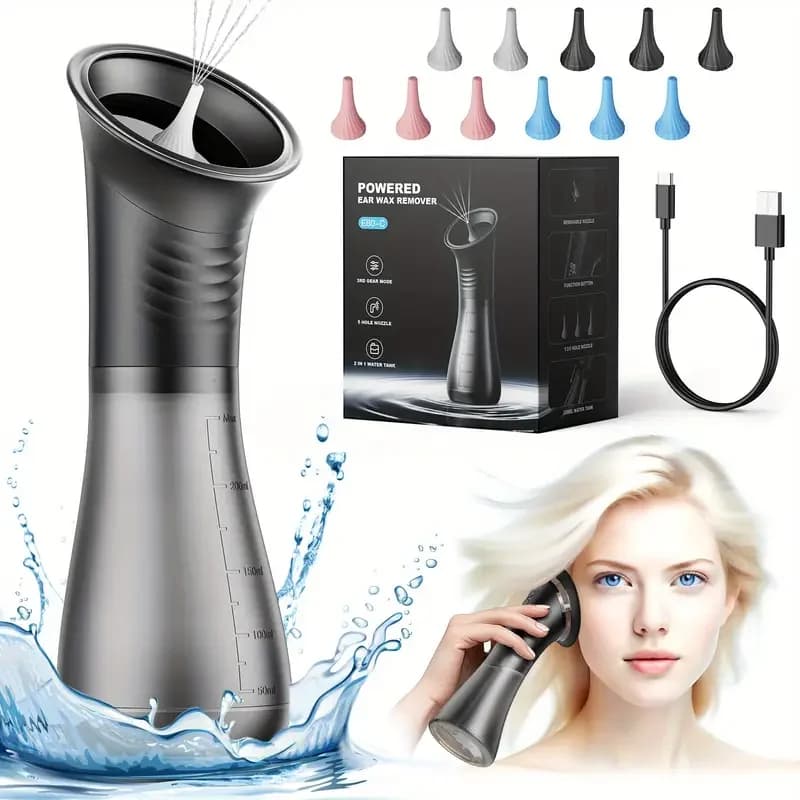 Upgraded Ear Wax Removal with Waste Water Tank Safety Ear Cleaner with Water Temperature Sensor Effective Ear Irrigation Kit