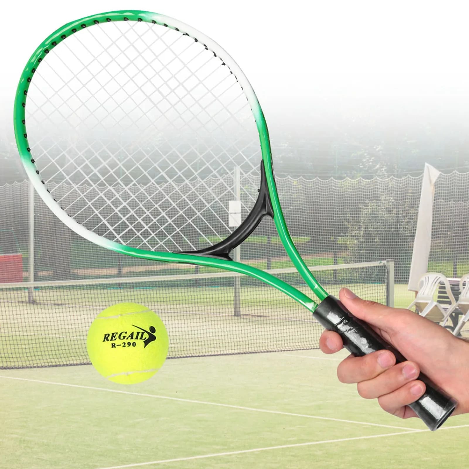 Set di 2 Racchette da Tennis per Bambini, Racchette per Principianti con Pallina e Borsa da Trasporto