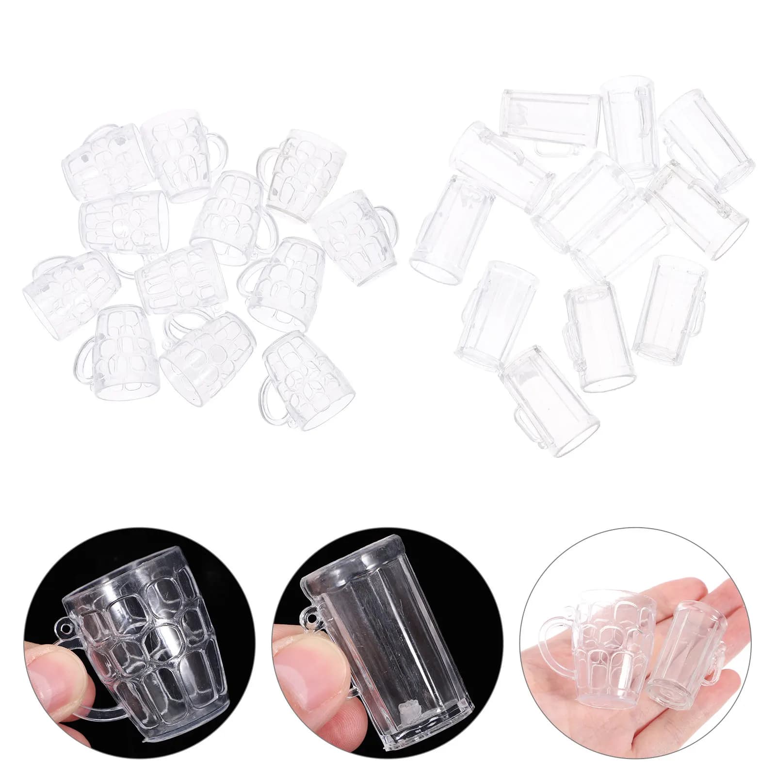 24 Pezzi Mini Boccali da Birra Realistici, Mini Decorazioni Fai-da-Te, Accessori per Micro Paesaggi, Decorazioni da Scrivania, Oggetti di Scena per Foto