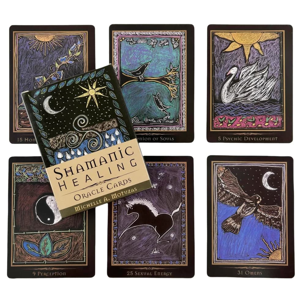 Carte Oracolo per la Guarigione Sciamanica, Versione Inglese con 44 Carte, Carte dei Tarocchi per Divinazione, Gioco da Tavolo per Famiglie e Feste