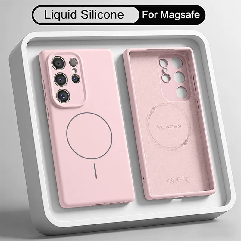 Custodia Morbida Magnetica in Silicone Liquido per Samsung Galaxy S26 S25 S24 S23 S22 Ultra S25 Plus, Cover Antiurto in TPU Compatibile con MagSafe