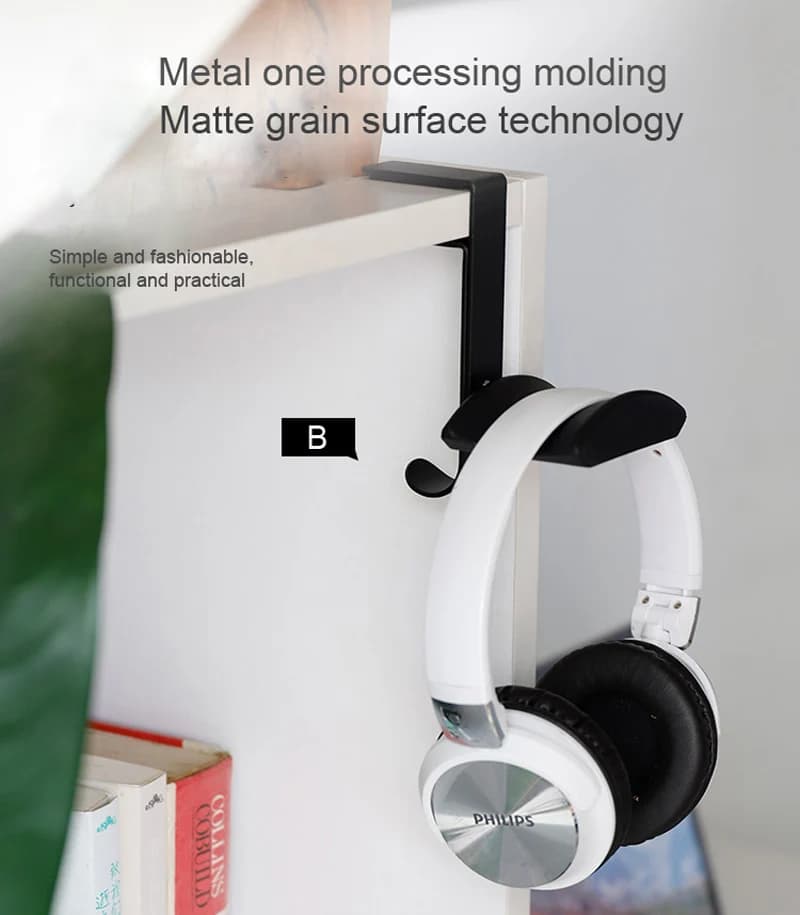 Support for headphone hook without punching Side hook for table Rack for wall hanging Multifunction support for headset organizer