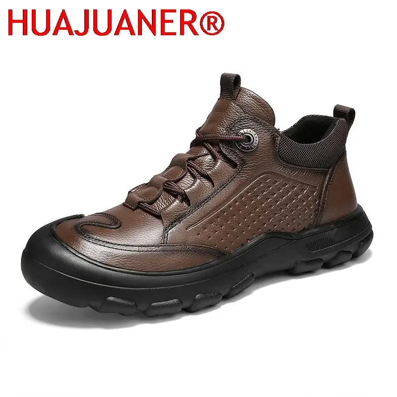 Nuove Scarpe Casual da Uomo Primavera-Autunno, Versatili e Antiscivolo, Calzature Maschili in Stile Vintage, Scarpe da Trekking con Lacci, Stivaletti Artigianali