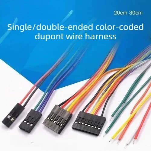 5PCS Dupont 2.54mm Jumper Cable - 20/30cm Single/Double Female 2/3/4/5/6/8/10Pin Wire for Arduino & PCB Prototyping