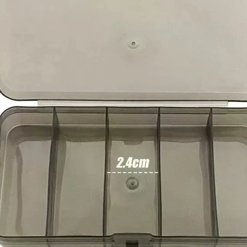 2Pcs 5 Grids Plastic Luya Fishing Gear Box Portable Transparent Hangable Fish Bait Storage Box Fishing Tool Case Fishing Tackle