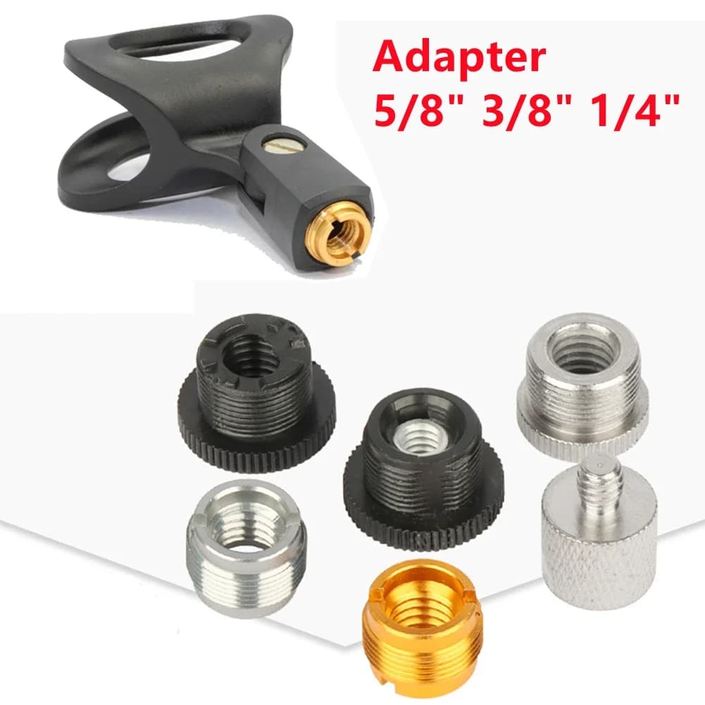 Microphone Stand Adapter 5/8" Male To 3/8" 1/4" Female Thread Converter Shock Mount Screws For Mic Stand Boom Arms