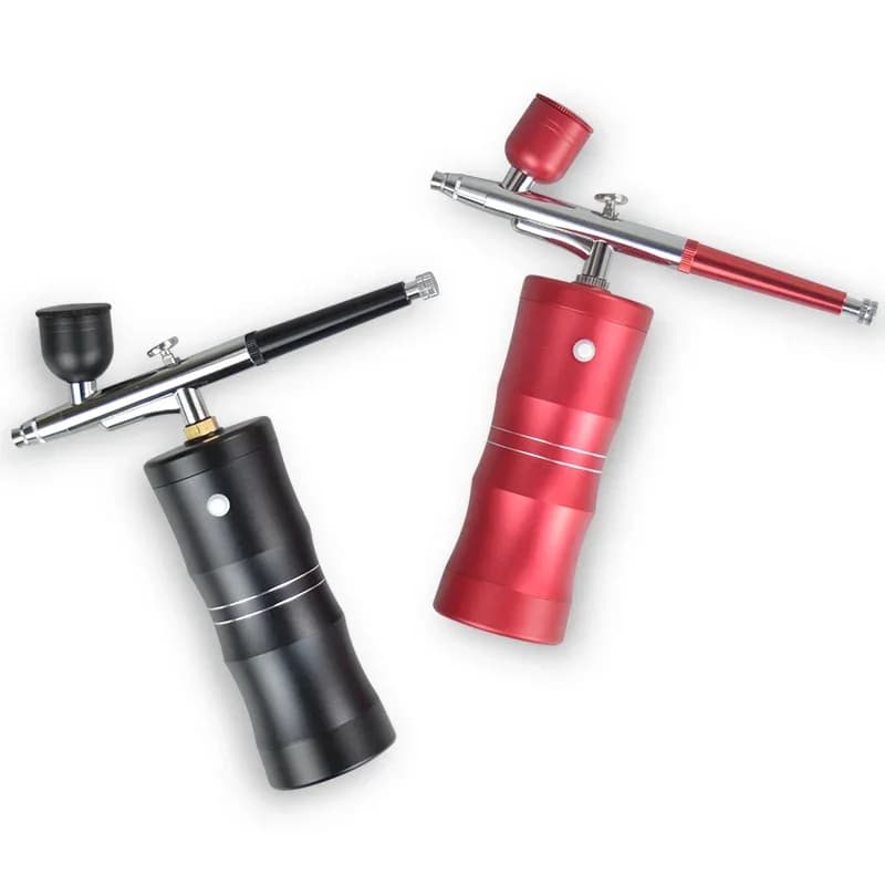Oxygen Injector Mini Air Compressor Kit Air Brush Spray Gun for Paint Aerograph for Nail Art Craft Tattoo Cake Nano Nebbia