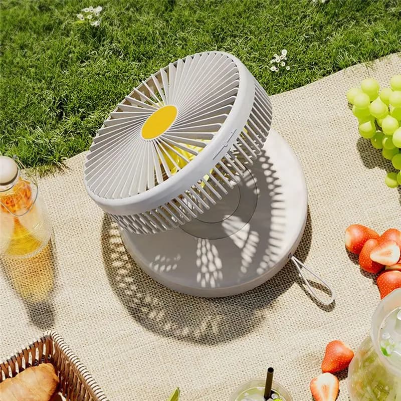 N95R Ventilatore pieghevole da tavolo USB Mini ventilatore portatile ricaricabile Dispositivo di raffreddamento dell'aria Ventilatore elettrico con luce notturna Raffreddamento per ufficio(B)