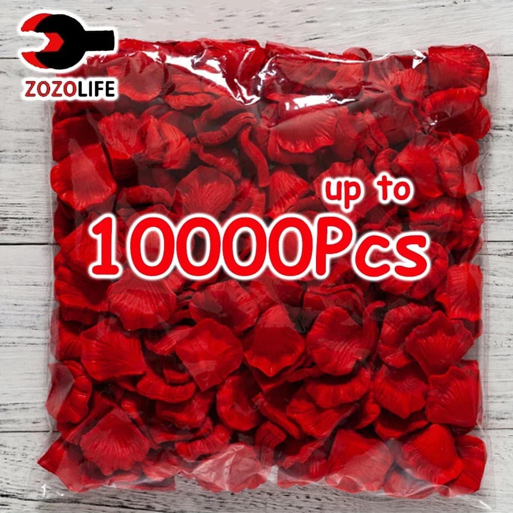100-10000 Pieces of Colorful Artificial Rose Petals, Red, White and Golden Petals, Romance Decoration Flowers for Weddings, Celebrations and Valentine's Day