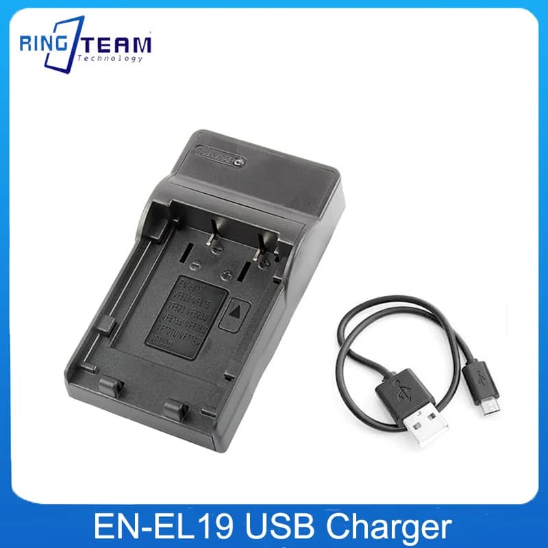 ENEL19 EN-EL19 Caricabatteria per fotocamera USB per Nikon Coolpix S2600 S2700 S3100 S3500 S4100 S4150 S4400 S5200 S6400 S6900
