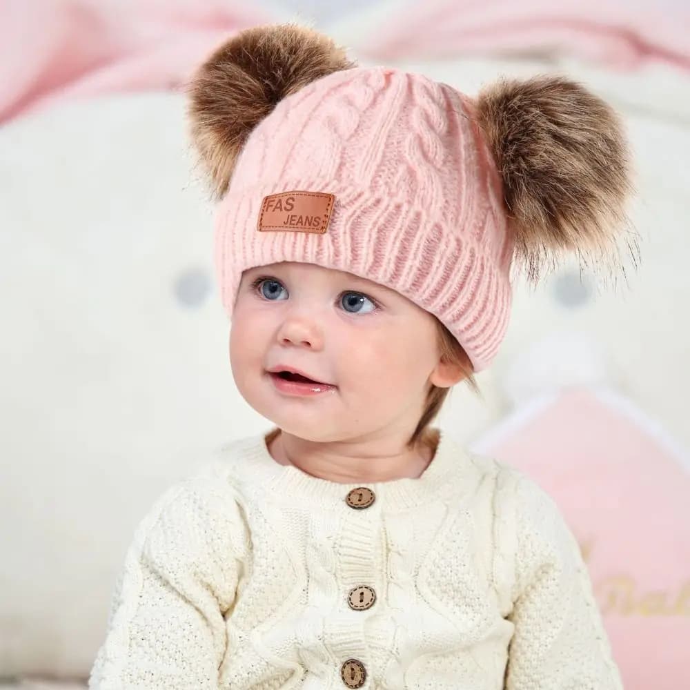 Guanti sciarpa cappello bambino tinta unita Set antivento caldo addensare bambino cofano pompon berretto lavorato a maglia pompon cappelli lavorati a maglia ragazze ragazzi