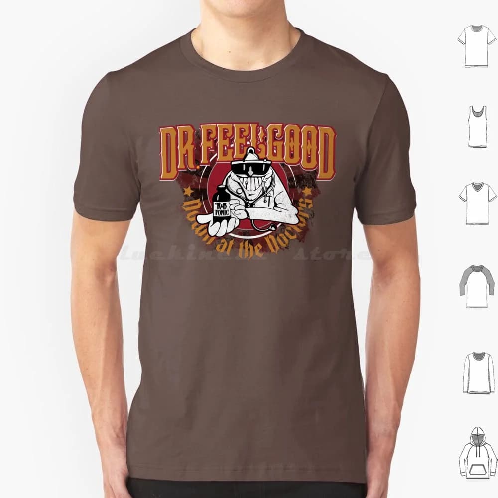 Dr. Feelgood T Shirt Big Size 100% cotone Dr Feelgood Pub Band Music N Roll Design vintage Abbigliamento da concerto Leggende della musica Classici