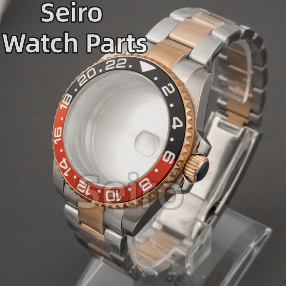 40mm Stainless Steel Watch Case Oyster Strap Sapphire Glass For SUB GMT Yacht NH34/NH35/NH36 Movement Waterproof Men Watch Parts