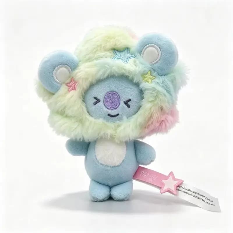 Galaxy Tie‑Dye Series Plush Keychain, Cute Cartoon Star Hood Stuffed Doll, Soft Bag Pendant Ornament, Holiday Birthday Gift