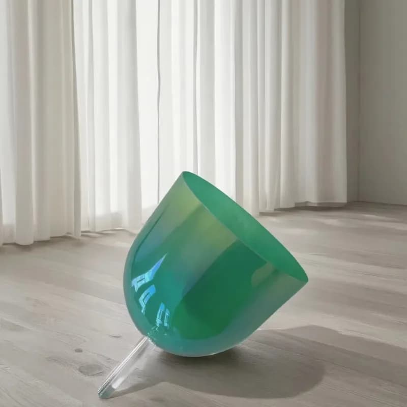 Green Handle, Cosmic Quartz Crystal Singing Bowl, Chakra Hand Sound Healing