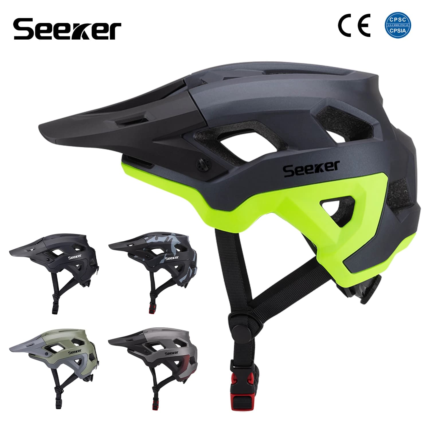 Casco da mountain bike UMUSEEKER, casco da bicicletta fuoristrada monopezzo resistente agli urti, leggero, traspirante e ventilato