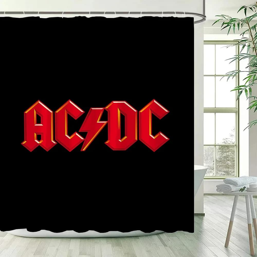 Tenda da doccia Rock-ACDC per accessori da bagno Tenda da bagno divisoria pieghevole Camere da letto Tessuto impermeabile Cose il set Home