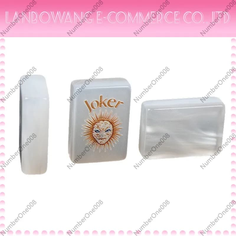 Pearl White Acrylic Mini American Mahjong Set 144 Tiles Portable Handheld Mahjong For Western American Mahjong Game Home Party