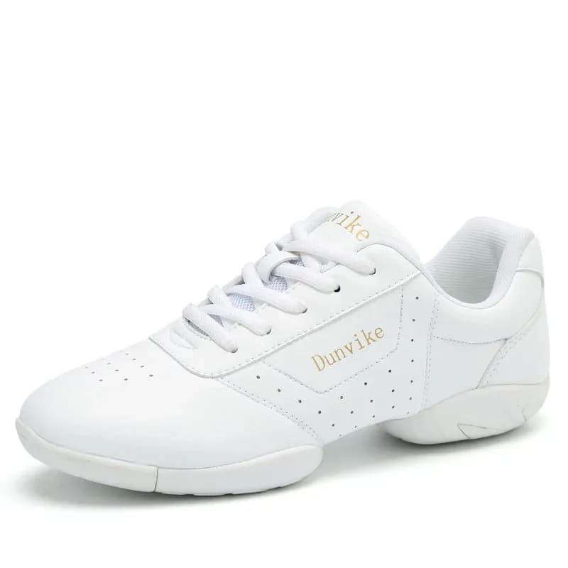 Scarpe da cheerleading bianche da donna, sneakers da ballo professionali e traspiranti per ragazze, calzature leggere per allenamento aerobico 612
