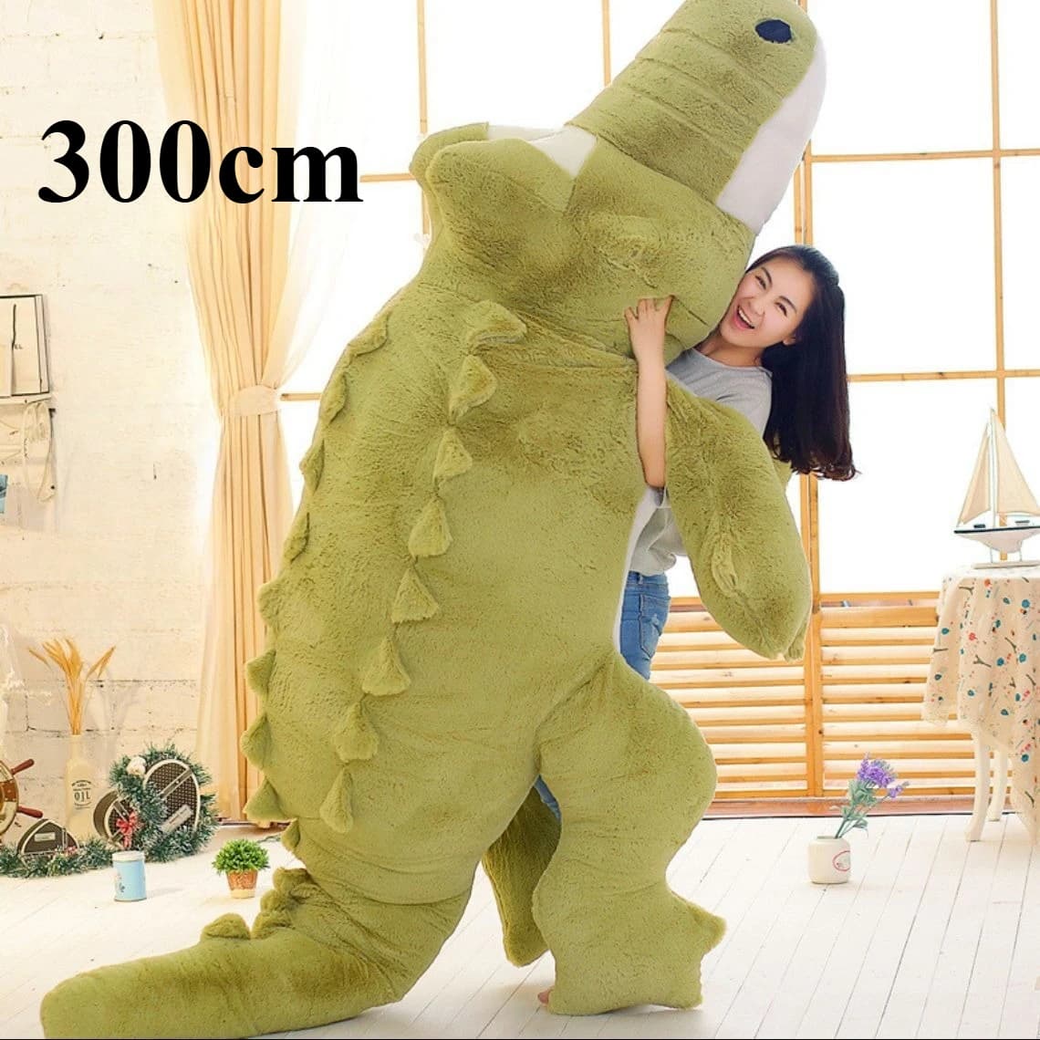Cuscino a Forma di Coccodrillo Grande e Morbido 170-300cm, Ideale per Abbracciare e Come Regalo di Compleanno, Cuscino per Dormire, Cuscino per il Corpo, Anime