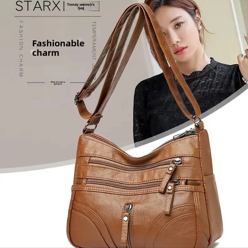 Daily Soft Washed Faux Leather Hobo Bag Detachable Shoulder Strap, Simple Vintage Handbag for Ladies Street Matching