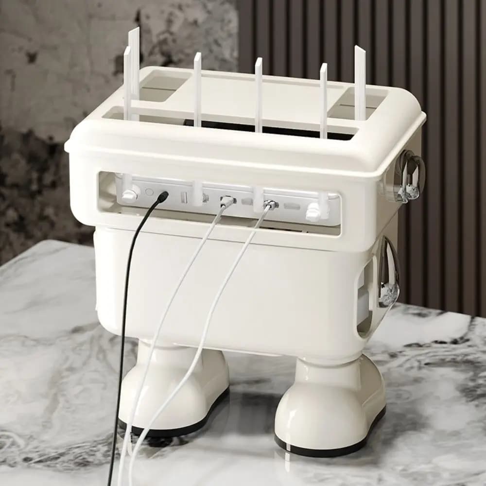 Scatola di immagazzinaggio del router WiFi multifunzionale durevole Scaffale decorativo creativo per ciabatta Scatola di gestione dei cavi dei cartoni animati per uso domestico