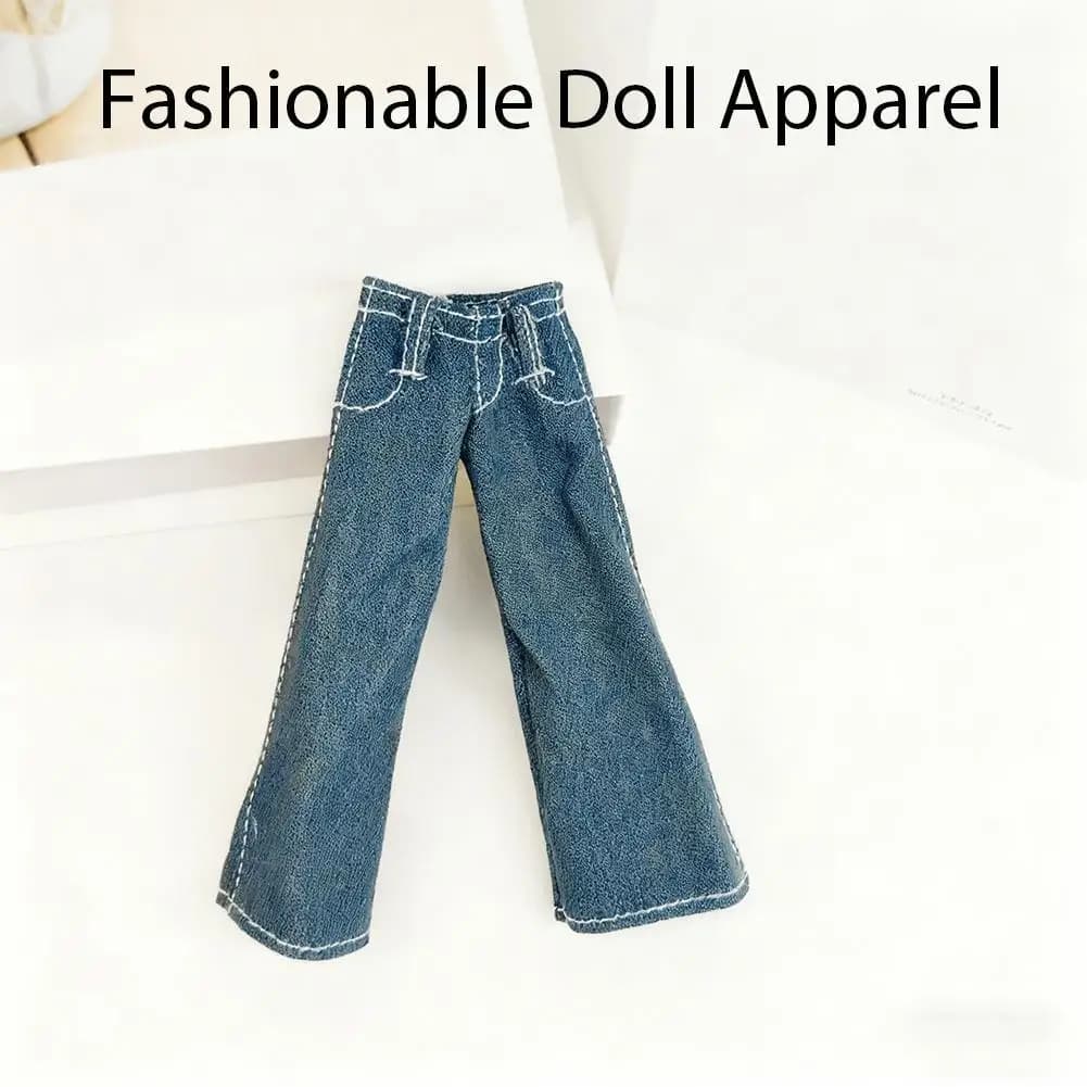 Babydoll Jeans Large Shorts Retro Fashion Cool Doll Dresses for Dolls Casual Wearing Accessories