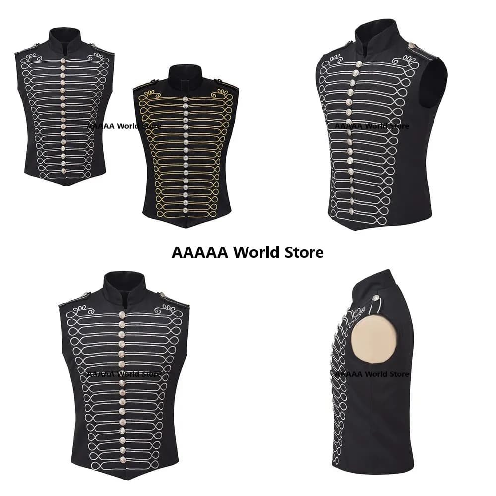 Gilet da Uomo Punk Rock per Cosplay, Giacca Senza Maniche da Batterista Militare, Costume da Parata My Chemical Romance