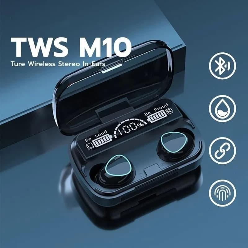Original Wireless Bluetooth Headset M10 5.3 Bluetooth Headphones with Mic 3200mAh Charging Box LED Display Fone
