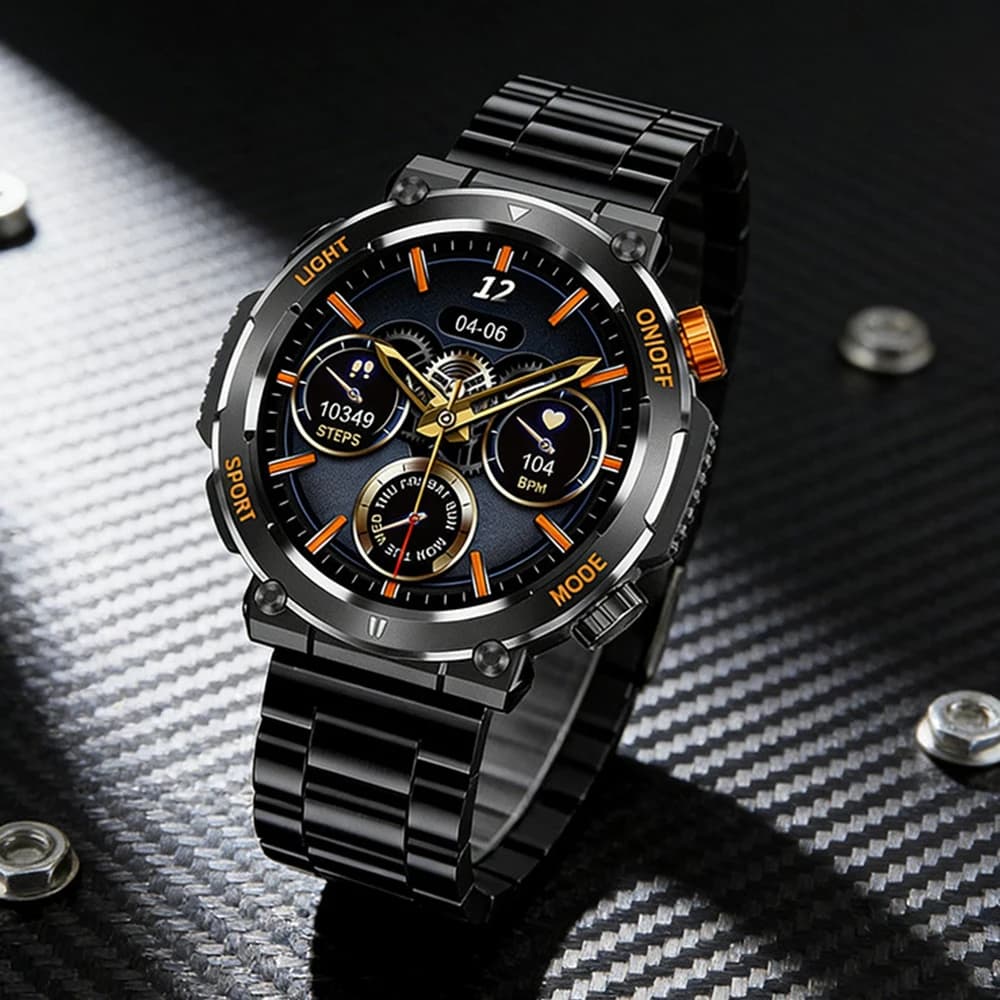 Smartwatch HT17 per Uomo e Donna, Orologio Digitale da Polso con Bussola, Illuminazione LED, Braccialetto Fitness e Salute, Orologio da Polso Maschile