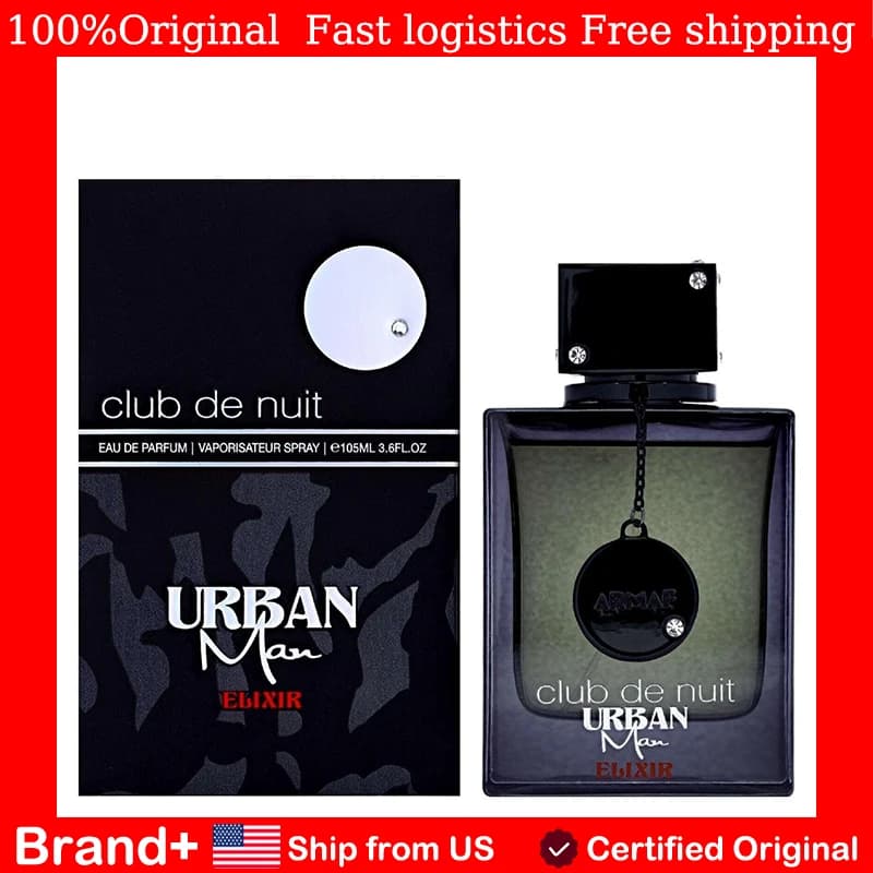 Original Arabic Perfume Armaf Club De Nuit Urban Man Elixir for Men Eau de Parfum Spray 3.6 Ounce Fragrance Spray long lasting fragrance natural perfume Cologne Persistence Pheromone Portable Birthday gift