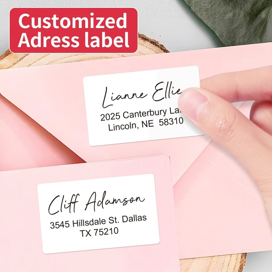 Custom vintage address labels for envelopes - Adhesive floral notes with sticker, ideal for office school diary