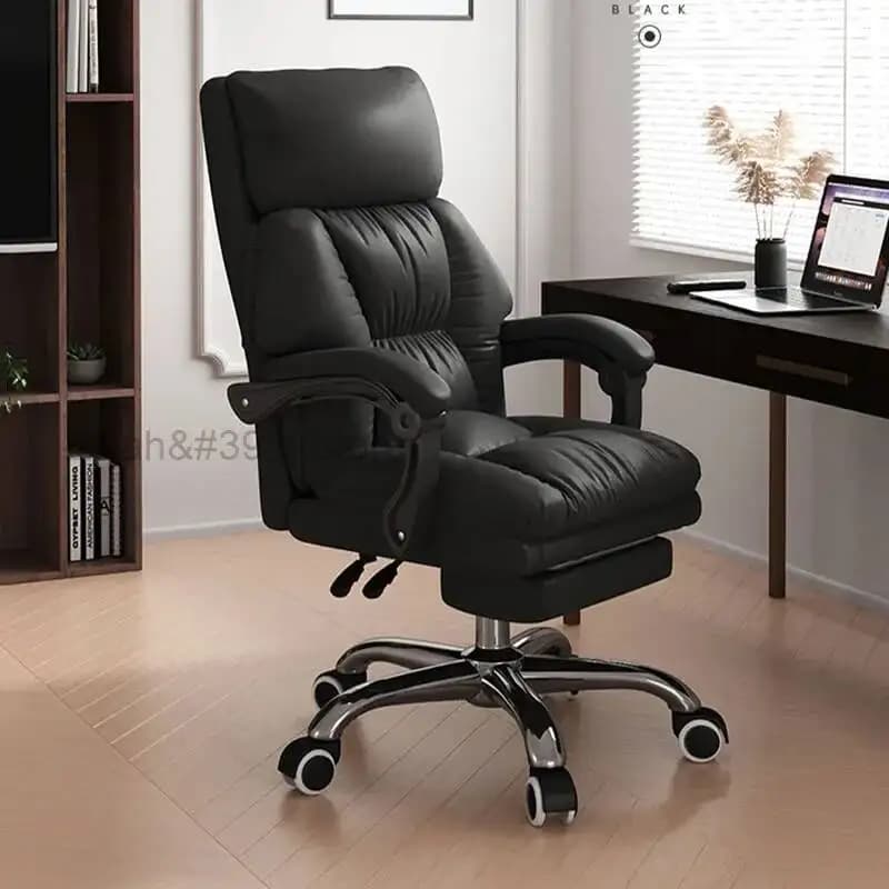 Sedia da ufficio reclinabile di grandi dimensioni, in stile nordico, resistente, comoda, in pelle, con ruote, in spugna, Cadeira Gamer, mobili da ufficio