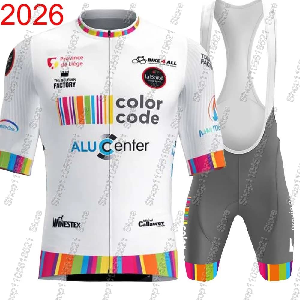 2026 Color Code - Alu Center Cycling Jersey Set Summer Belgium Clothing Men Short Sleeve Kits Road Bike Shirt Suit Bib Shorts