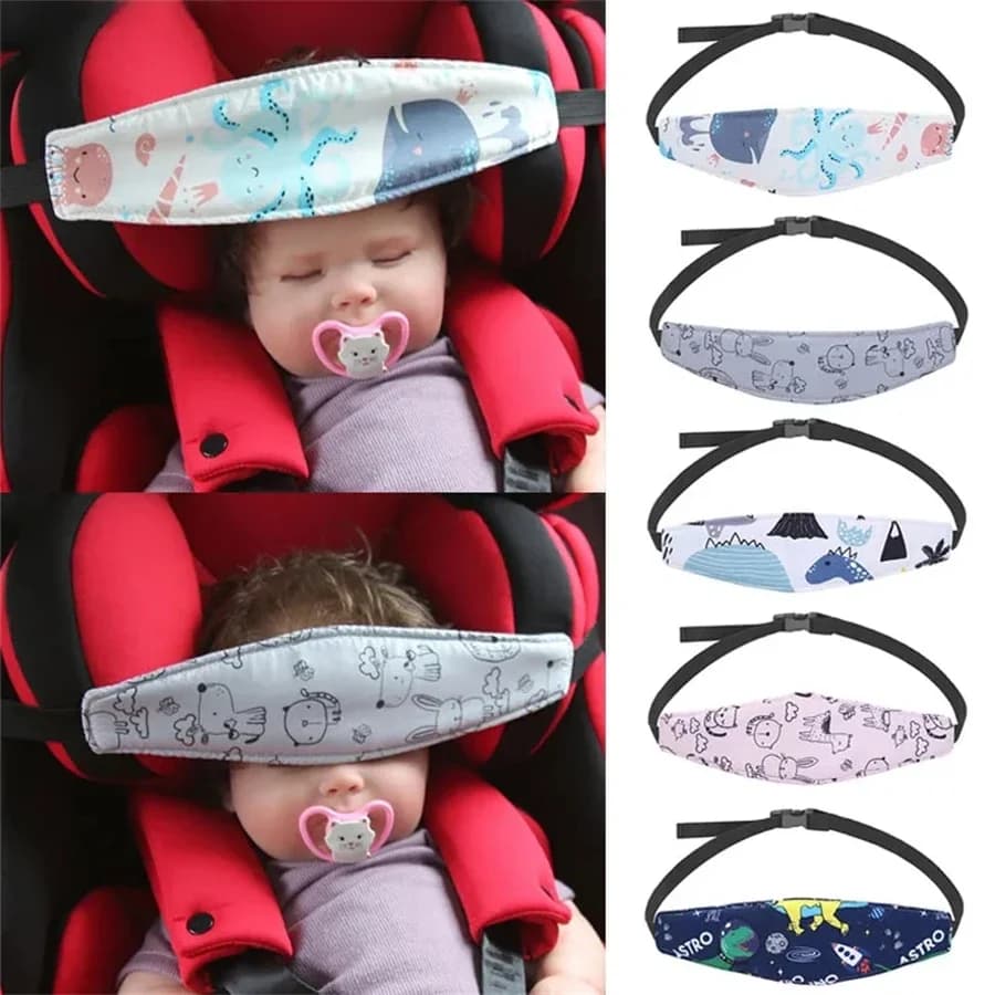 Seggiolino auto per bambini Supporto per la testa Cintura di fissaggio per bambini Posizionatore per il sonno regolabile per ragazza ragazzo Cuscino di sicurezza per bambini Protezione per la testa del neonato