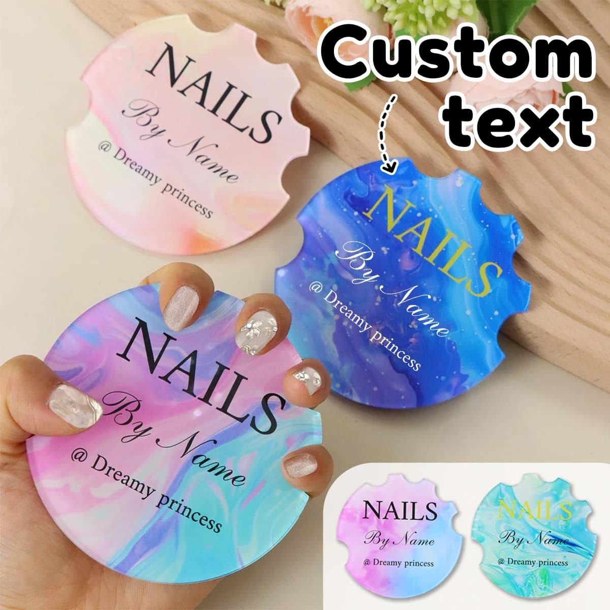 Custom Acrylic Acrylic Nail Palettes, photo accessories for nails, custom palettes with text for nail art and makeup, nail displays for beauty salons