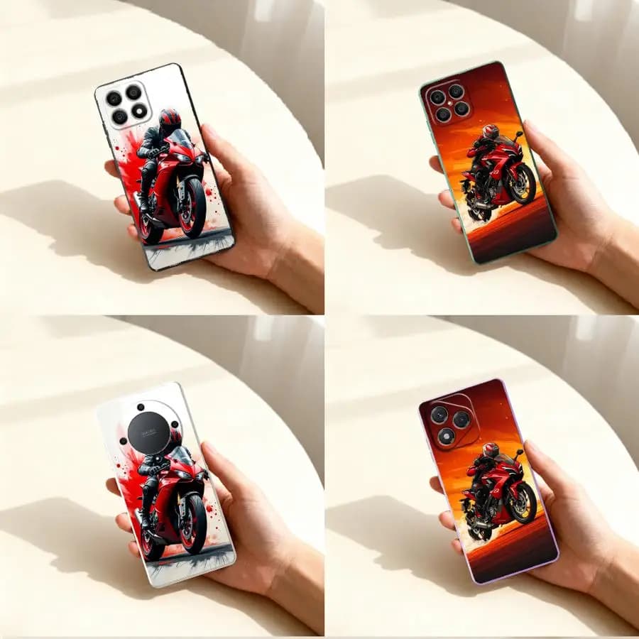 Case for Honor X9b X8a X9D X5c X8b X7a X9C X7d X9a X7b Soft Funda Phone Cover Red Sport Motorcycle