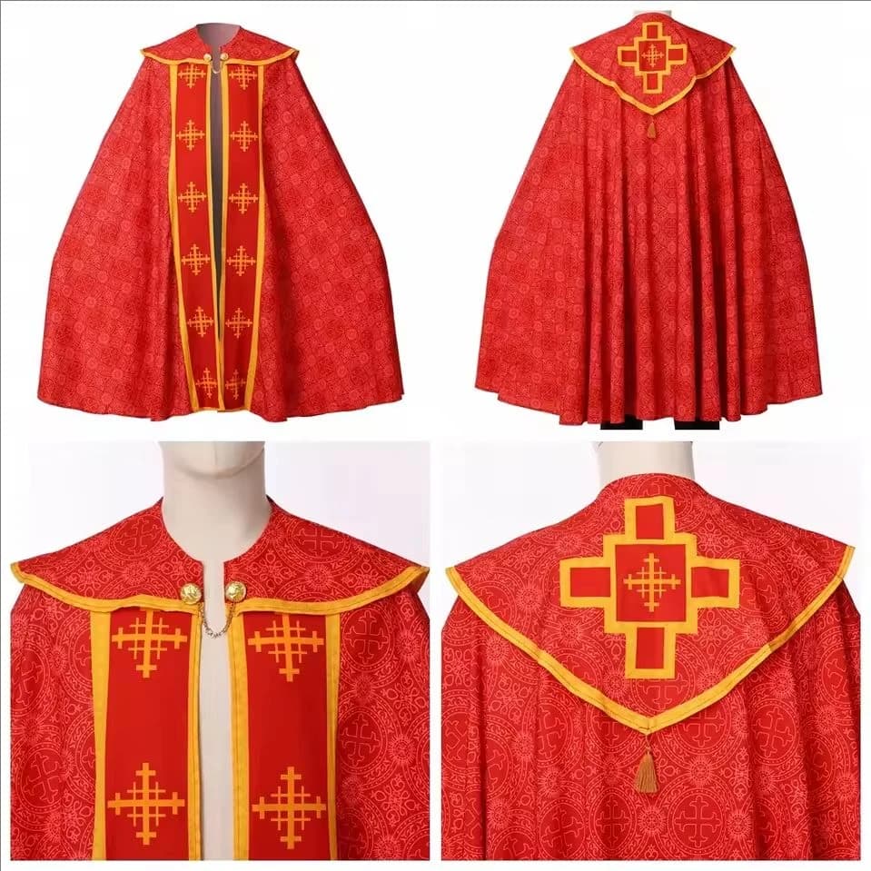 Tunica Jubba per Adulti, Unisex, per Preghiera, Veste da Chiesa Cattolica, Mantello, Casula per Sacerdote, Abito per Messa, Costume per Halloween e Purim